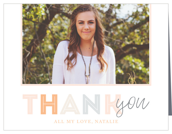 Your guests will be beaming with pride when they receive our Subtle Colors Graduation Thank You Card!