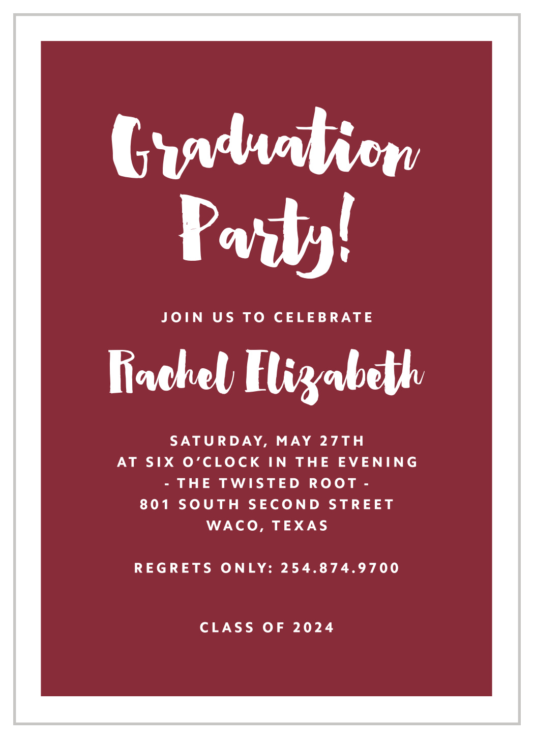 Dotted Frame Graduation Invitations