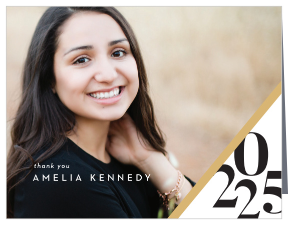 You made it! Thank everyone that helped make this big achievement possible with our Corner Year Graduation Thank You Card.