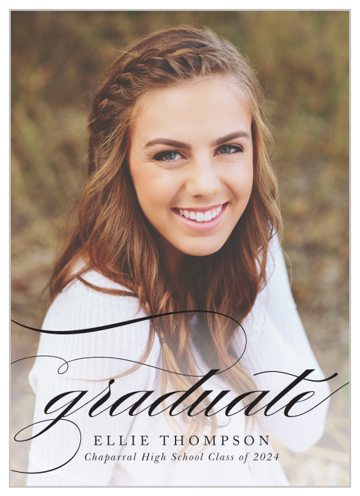 Broadcast your big achievement to your friends and family with our Classic Grad Graduation Announcement Cards. 