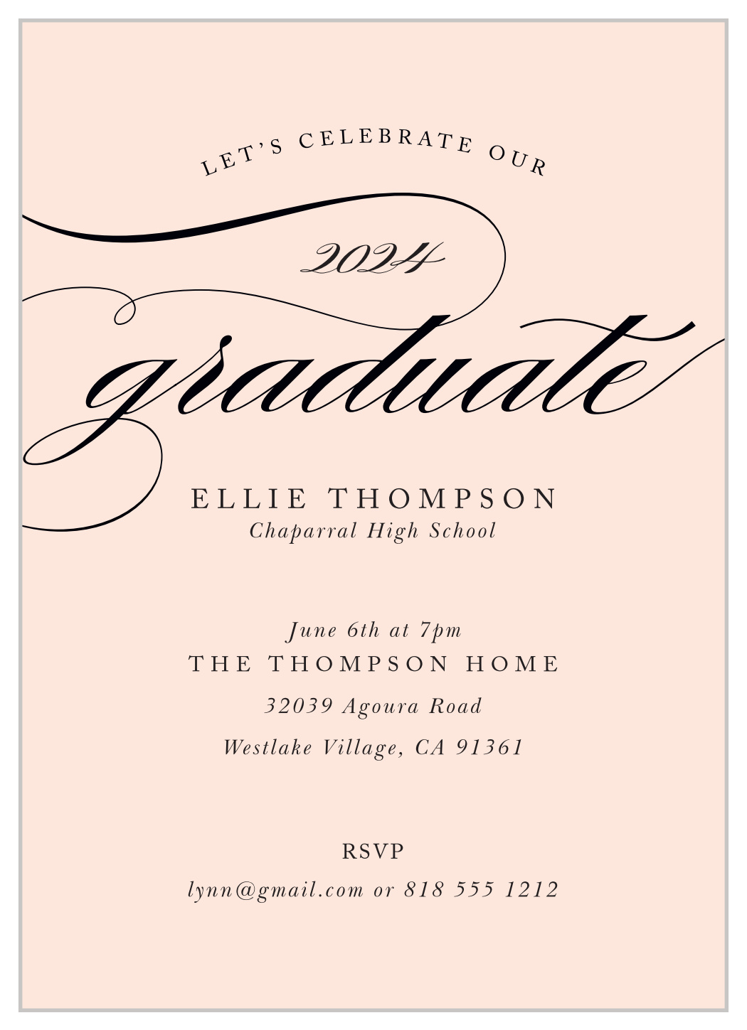 Classic Grad Graduation Invitations