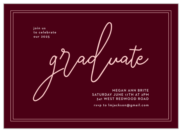 You'll love the fun look of our Playful Script Graduation Invitations!