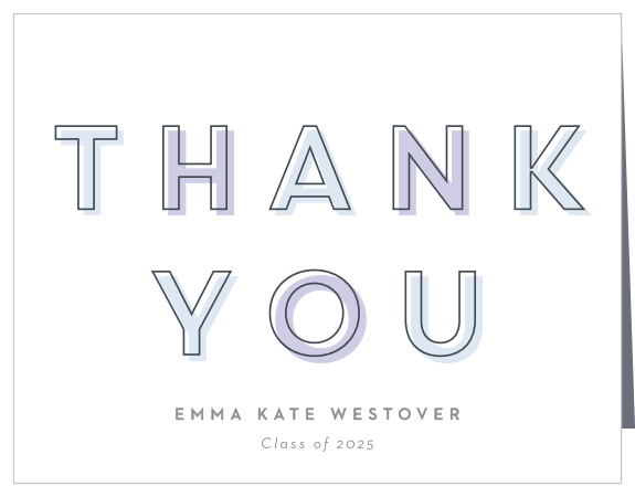 You made it! Thank everyone that helped make this big achievement possible with our Stretch Grad Graduation Thank You Card. 