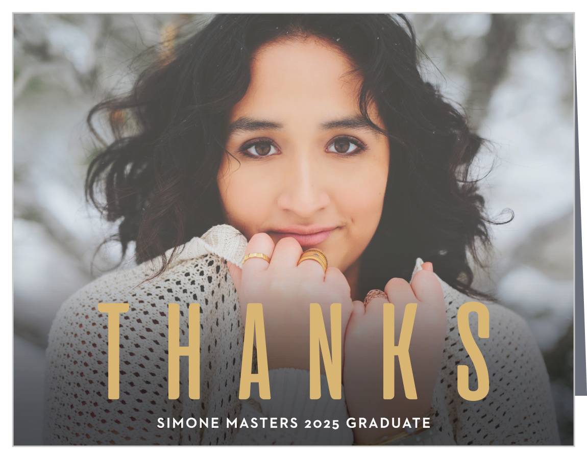 Gold & Bold Graduation Thank You Cards