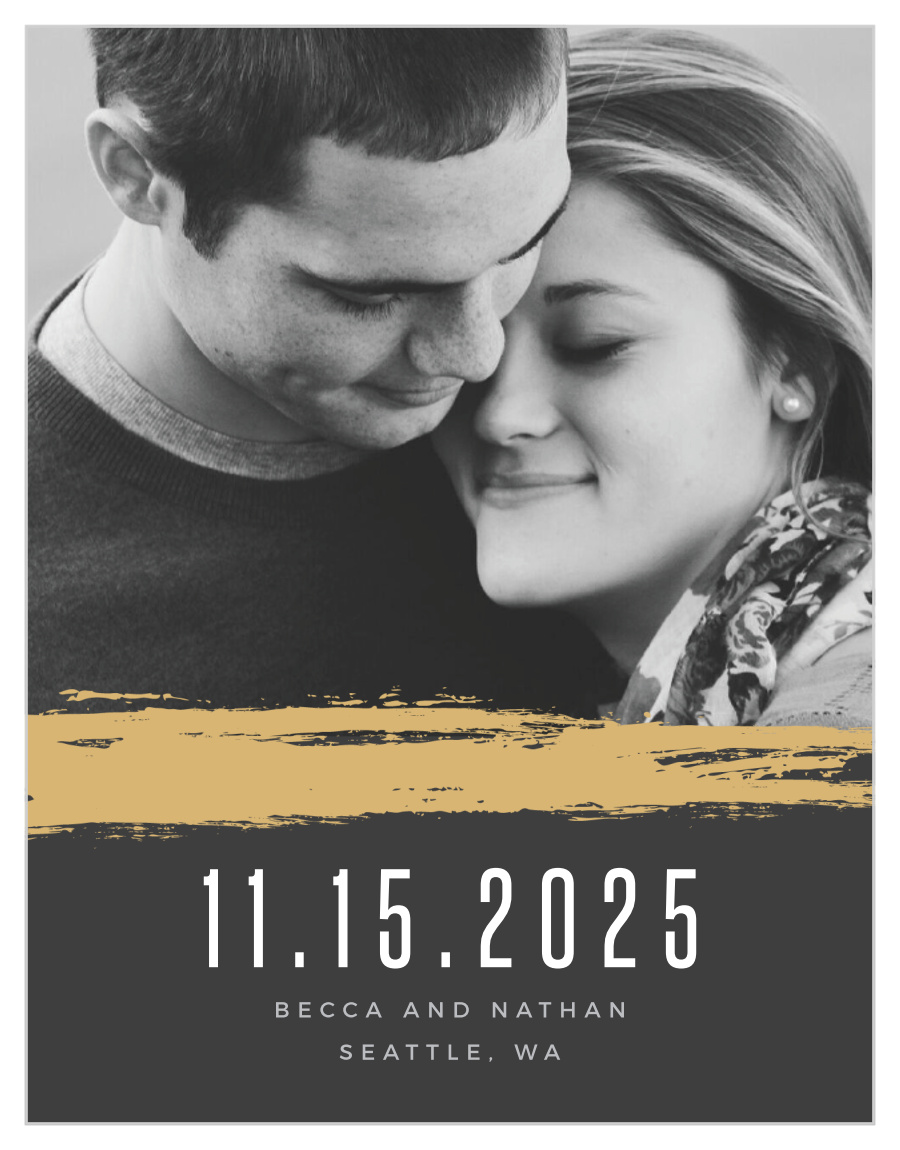 Gilded Strokes Save the Date Cards
