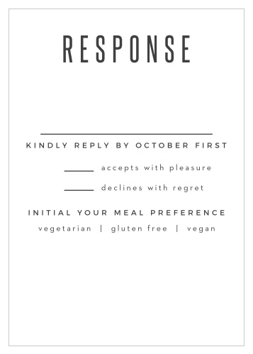 You'll love the simple, straightforward design of our Gilded Stroke Response Cards!