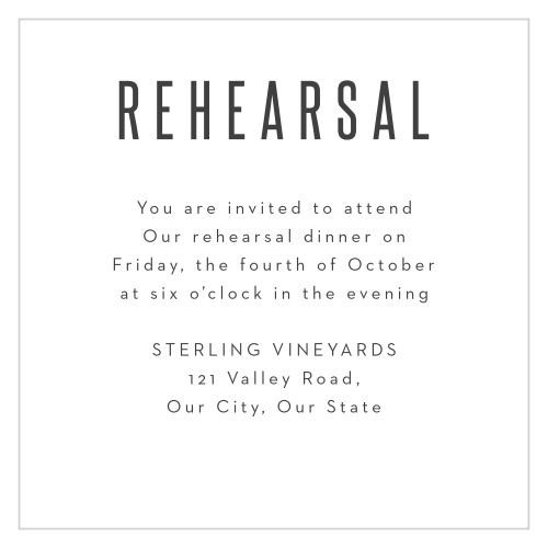 You'll love the simple, straightforward design of our Gilded Stroke Rehearsal Cards! 