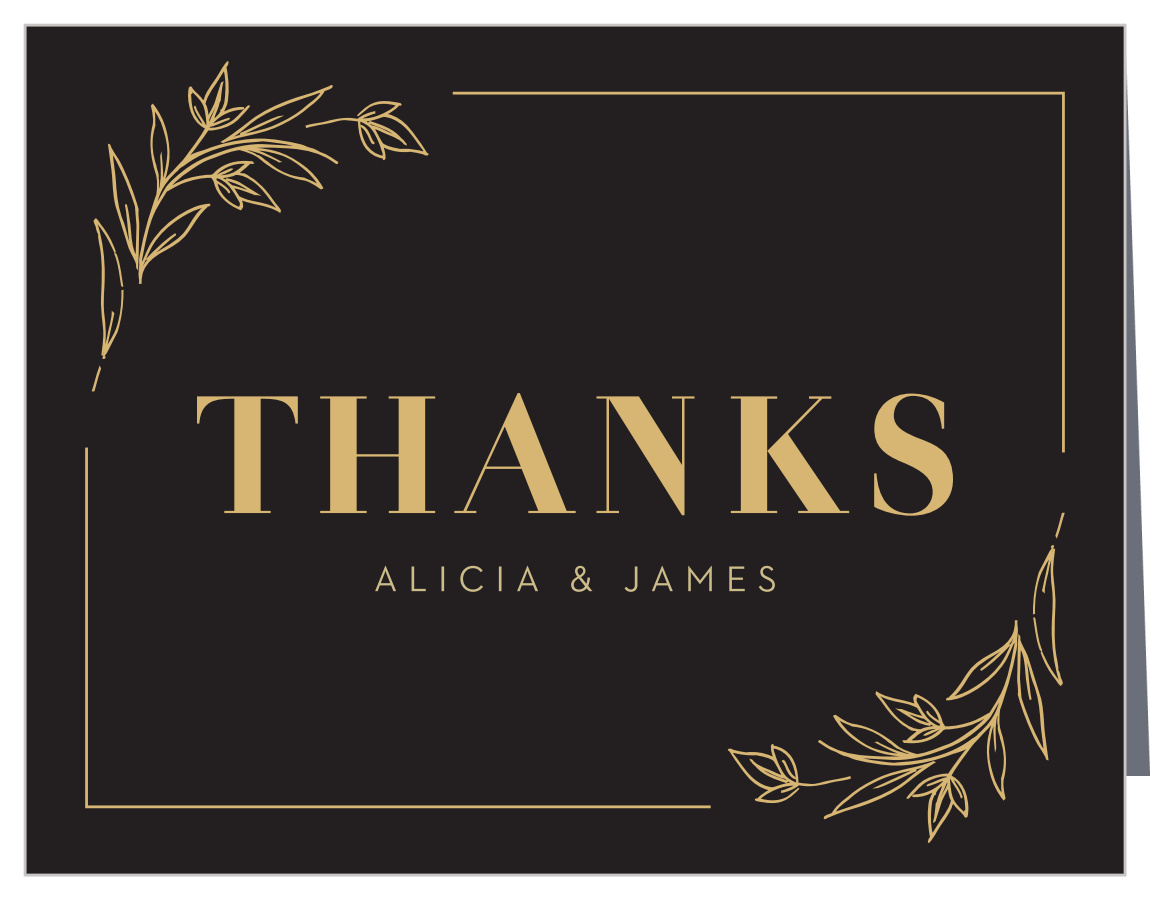 Gilded Leaves Wedding Thank You Cards