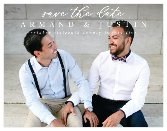 Your guests will be so excited to celebrate with you when they receive your Oversize Script Save-the-Date Cards!