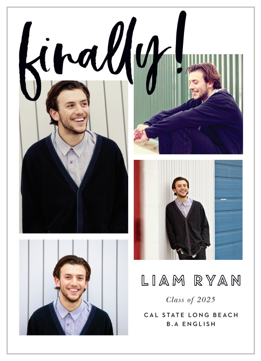 You’ve worked hard for so long, and at last, it’s almost time. Announce your big achievement with our Finally Done Graduation Announcements. 