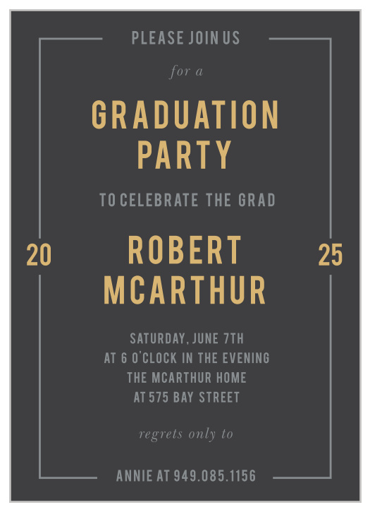 Request the presence of your friends and family to join in on your big celebration with our Proud Moment Graduation Party Invitations.
