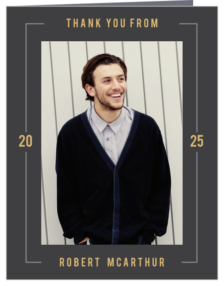 Express gratitude to your family and friends that supported you on your celebration day with our Simple Year Graduation Thank You Card.