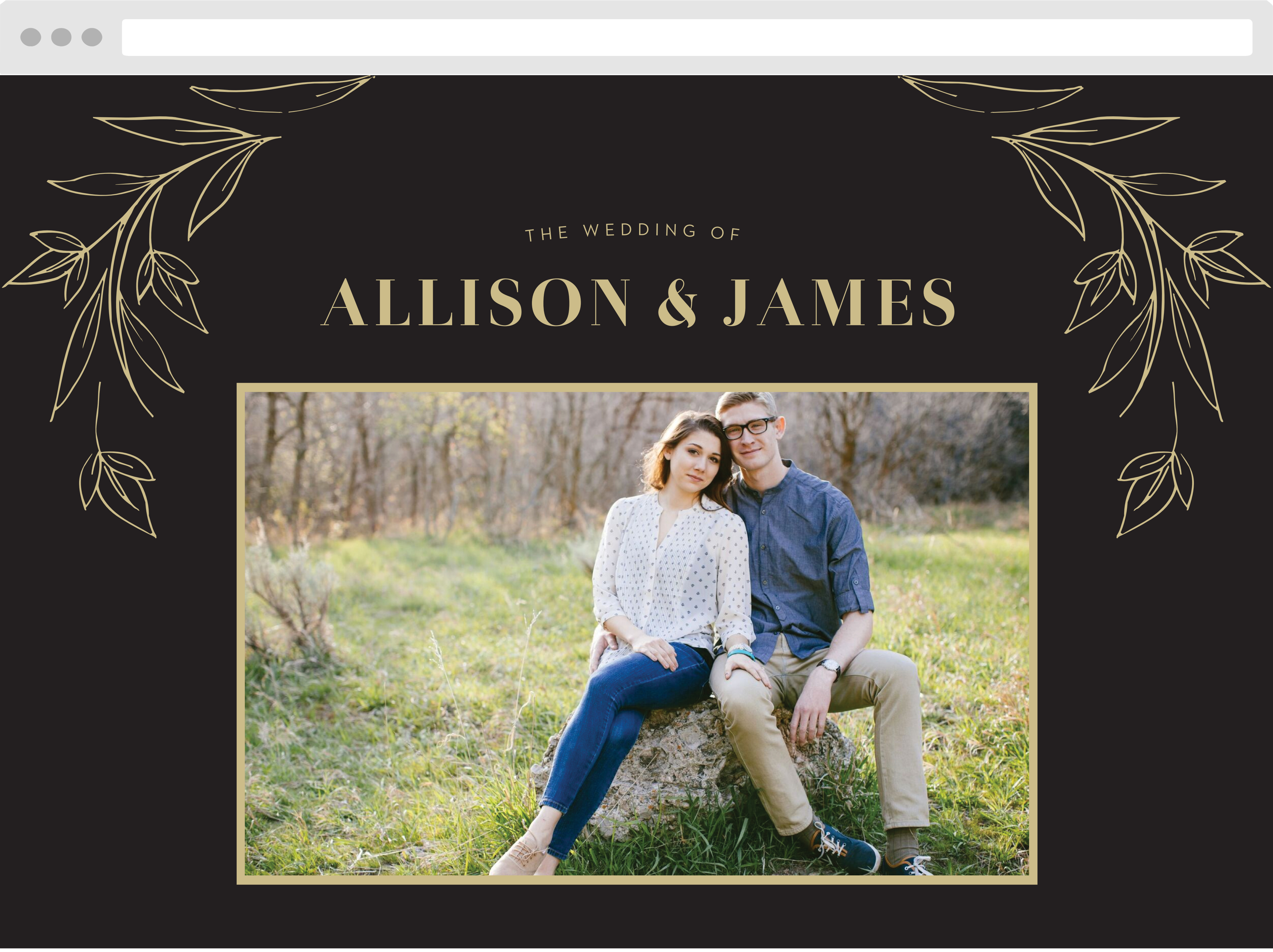 Gilded Leaves Wedding Website