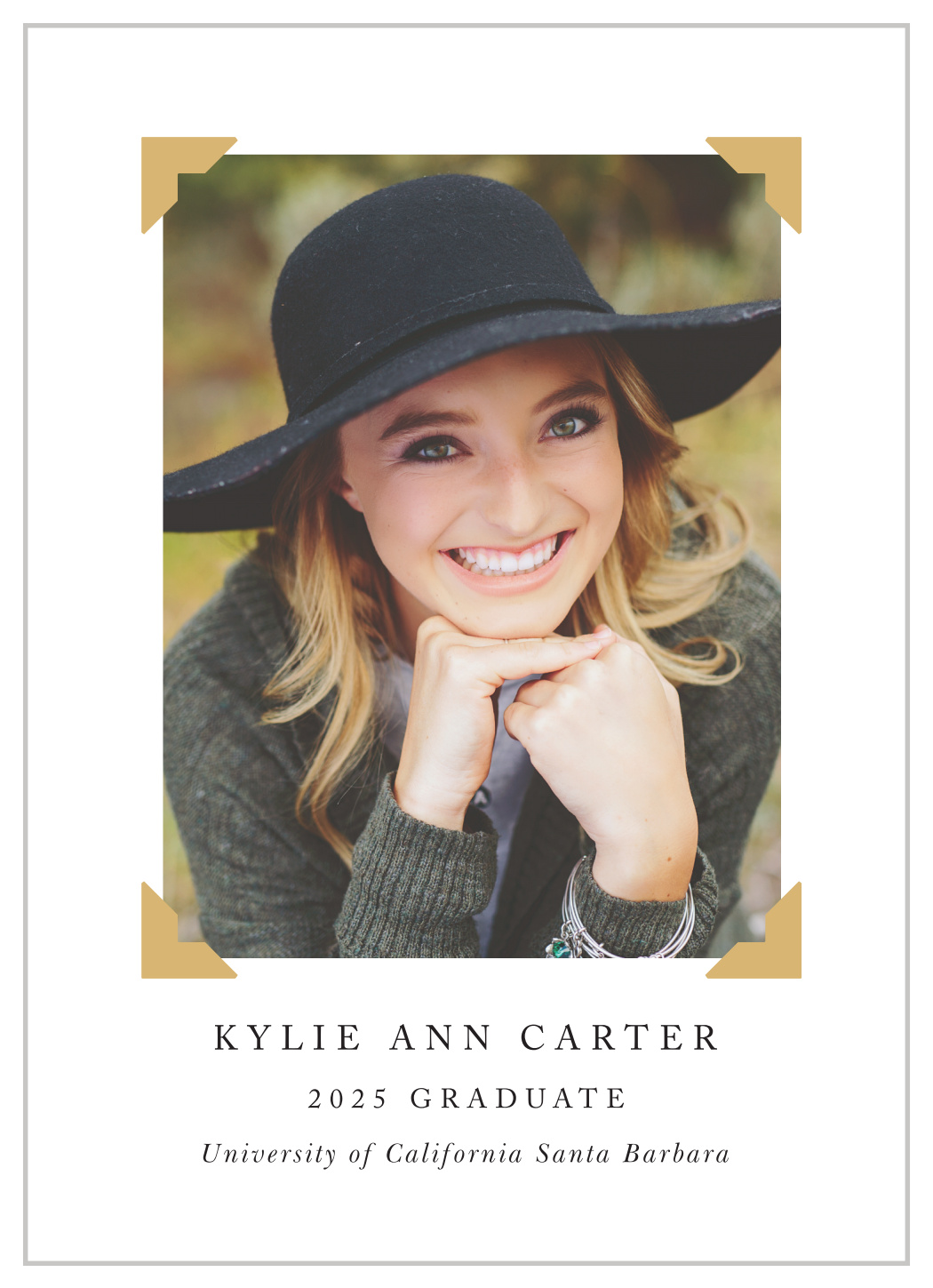 Gilded Corners Graduation Announcements