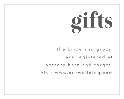 Create the perfect beginning for the next chapter of your life with our Bold Date Registry Cards.