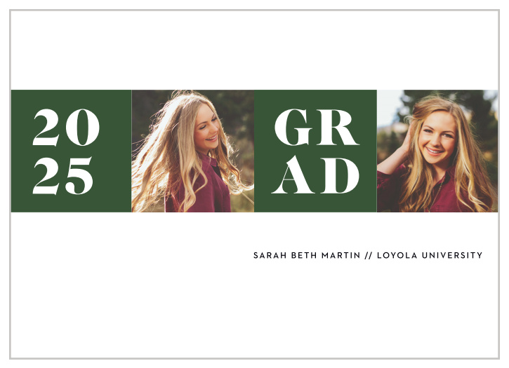 Declare your amazing achievement to your family and friends with our Photo Row Graduation Announcements.