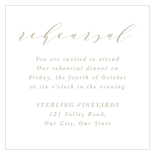 Fill your guests in on the details of your rehearsal with our Modern Polaroid Rehearsal Cards!