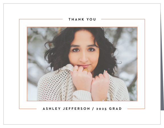 Let your friends and family know you appreciate them with our Modern Frame Graduation Thank You Card!
