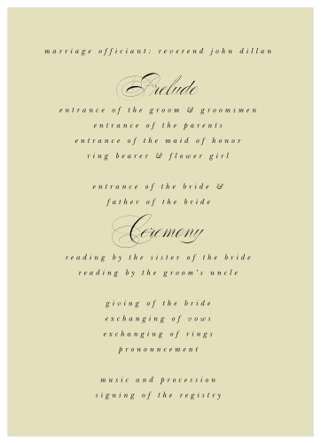 Our Clean Collage Wedding Programs are a perfectly classic way to make your wedding a memorable experience.