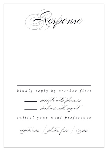 Our Clean Collage Response Cards are a perfectly classic way for you and your potential guests to communicate.