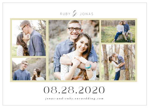 Clean Collage Save the Date Magnets by Basic Invite