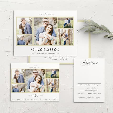 Clean Collage Wedding Invitations