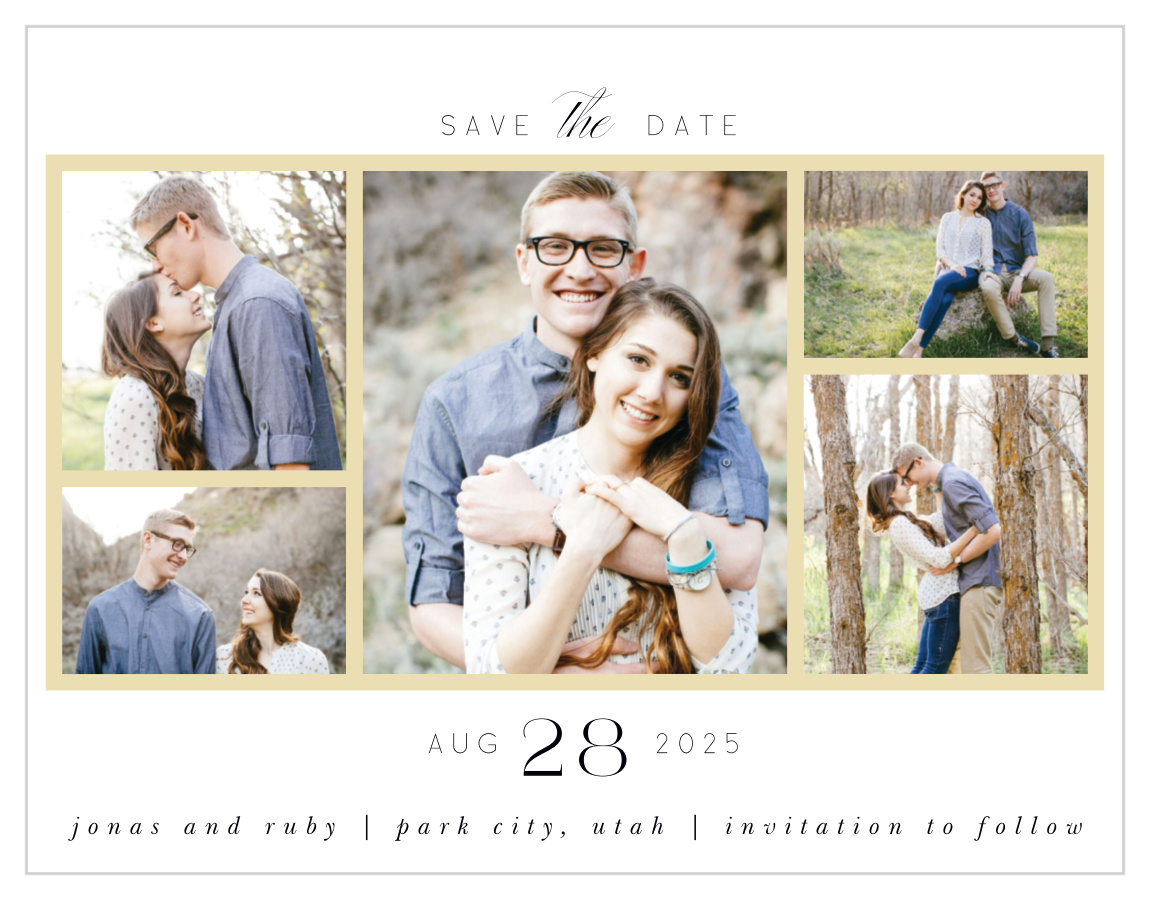 Clean Collage Save the Date Cards