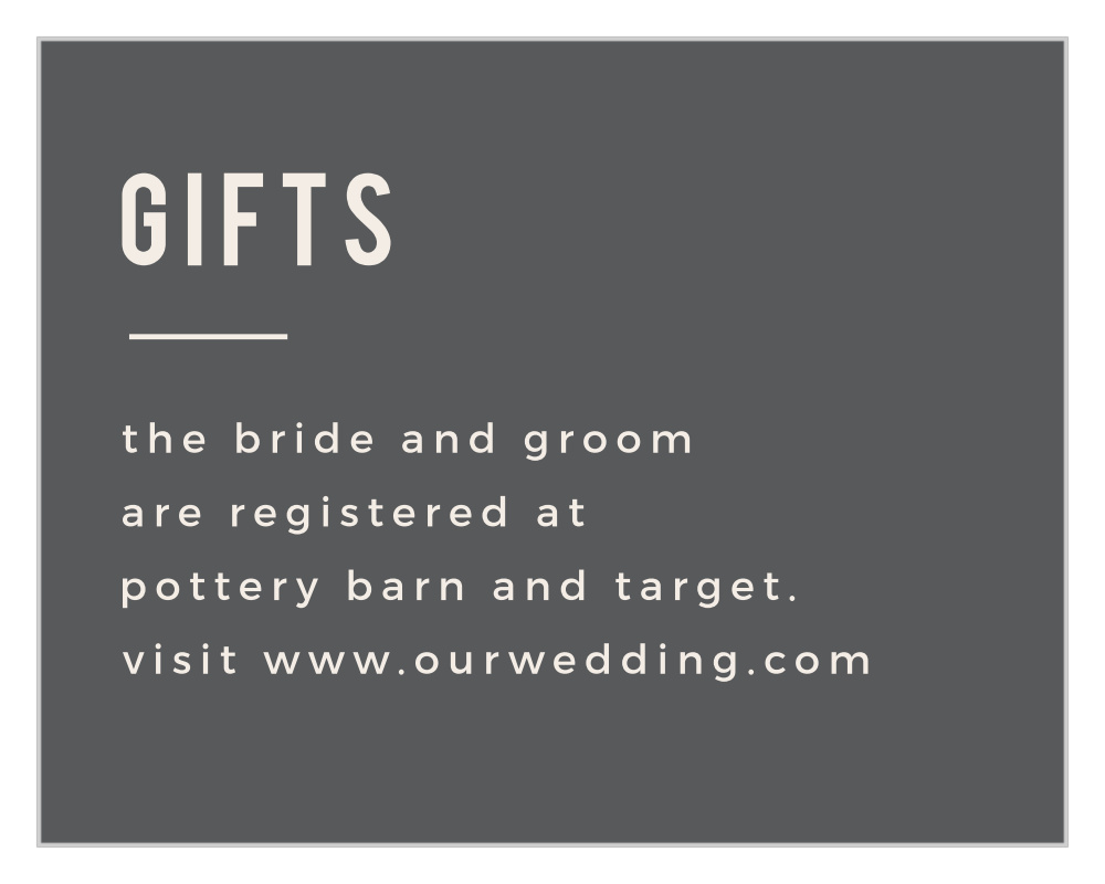 Modern Stamp Registry Cards by Basic Invite