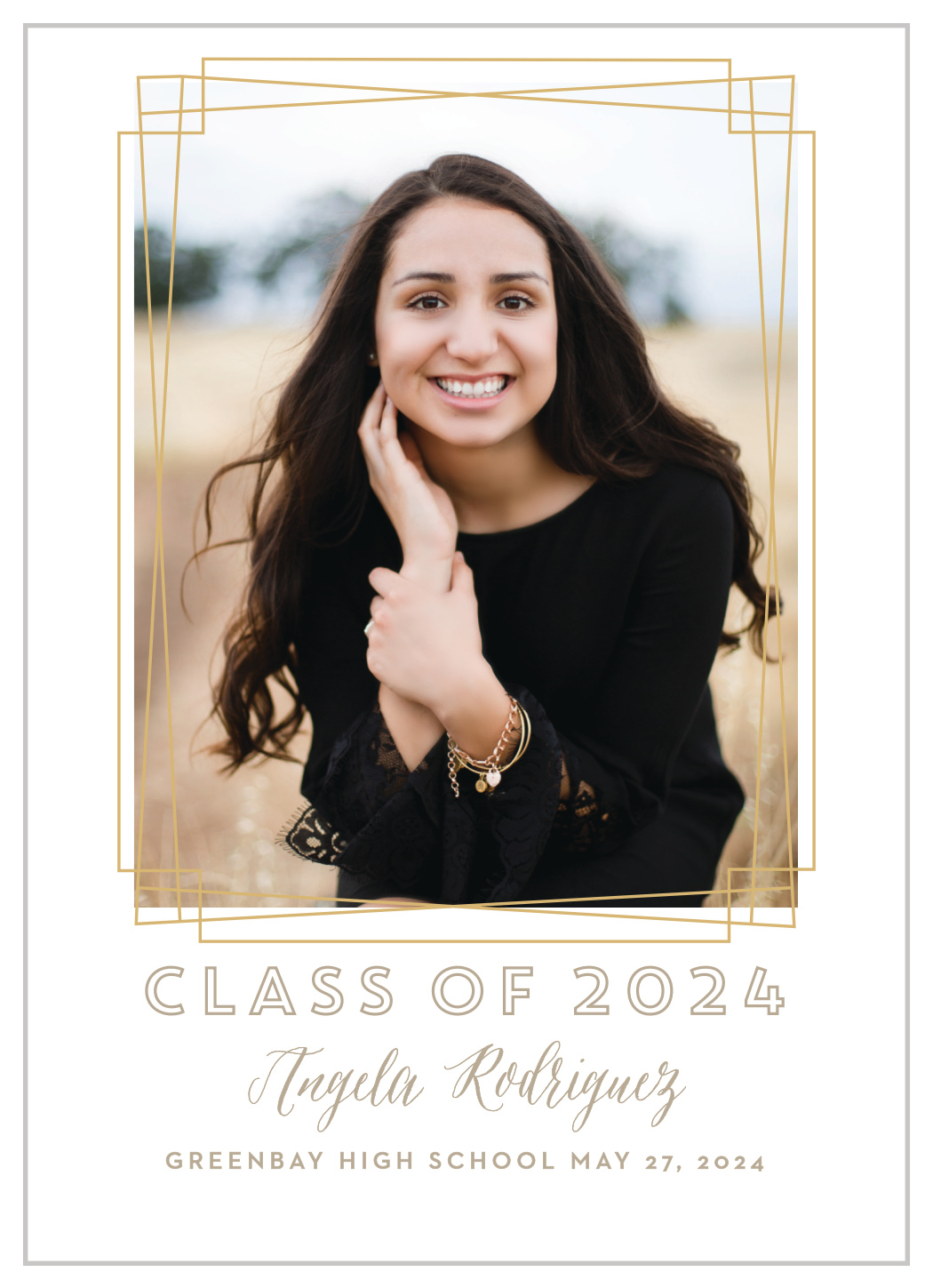 Golden Details Graduation Announcements by Basic Invite