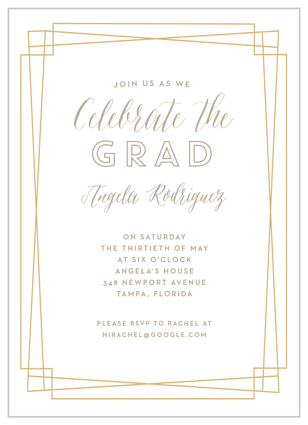 Golden Details Graduation Invitations