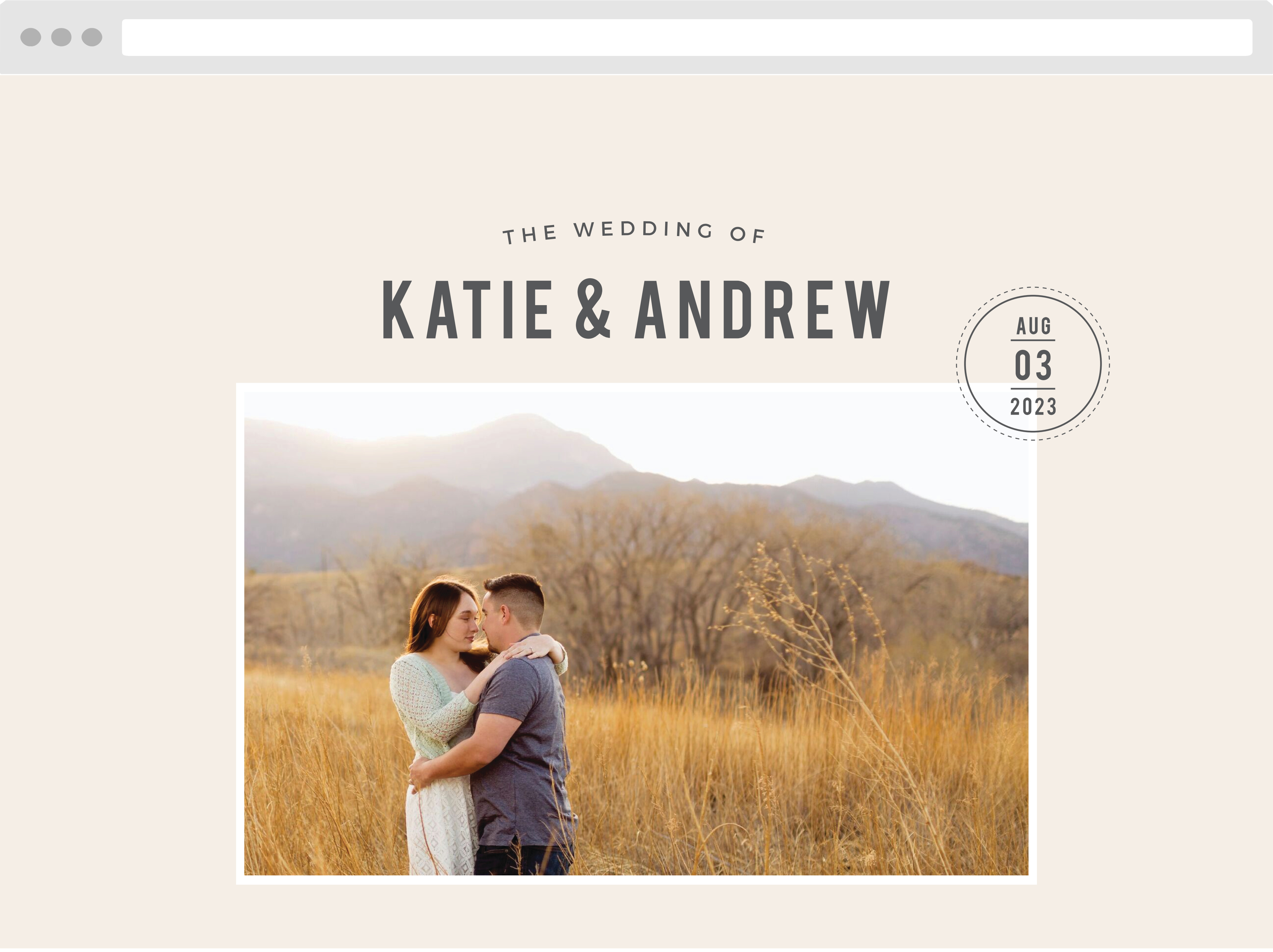 Modern Stamp Wedding Website