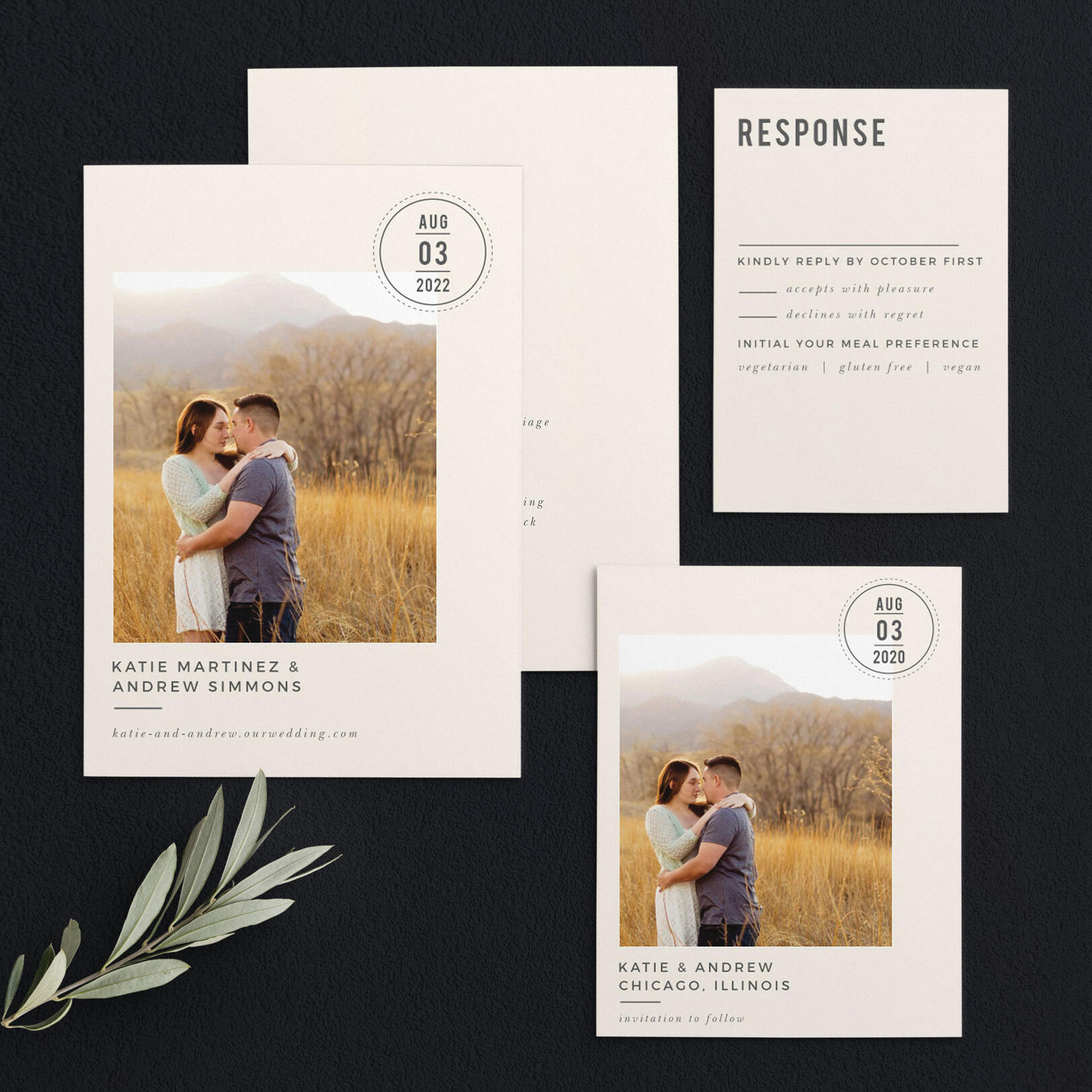 Modern Stamp Wedding Invitations by Basic Invite