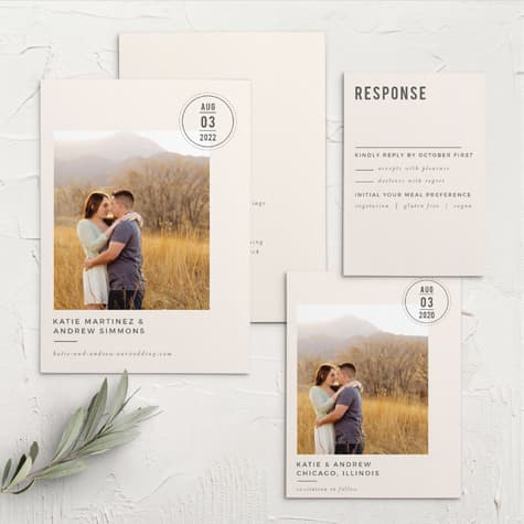 Modern Stamp Wedding Invitations