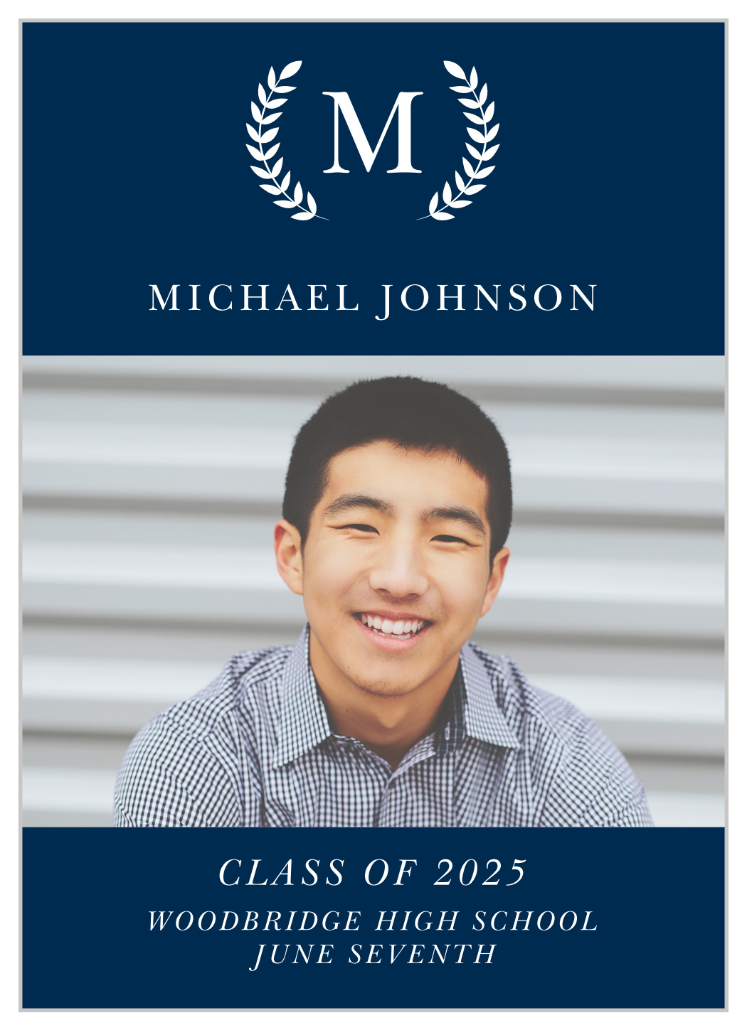 Monogram Laurel Graduation Announcements