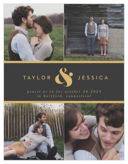 Let your family and friends know you're getting married by utilizing our Minimal Band Save-the-Date Cards!