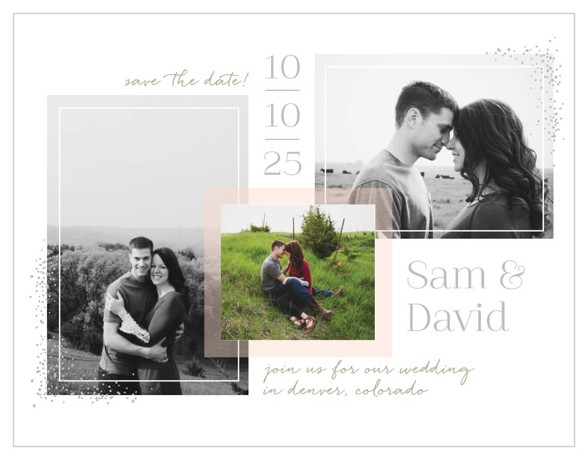 Modern Scrapbook Save the Date Cards by Basic Invite