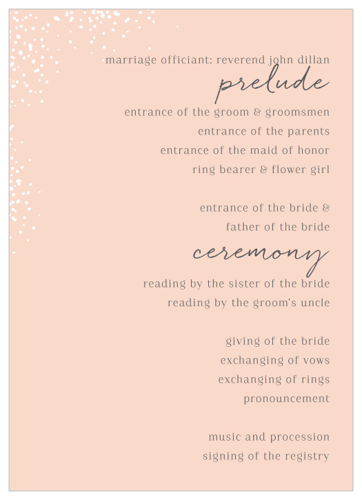 You'll love the delicate, subtle pink color of the Modern Scrapbook Wedding Programs!