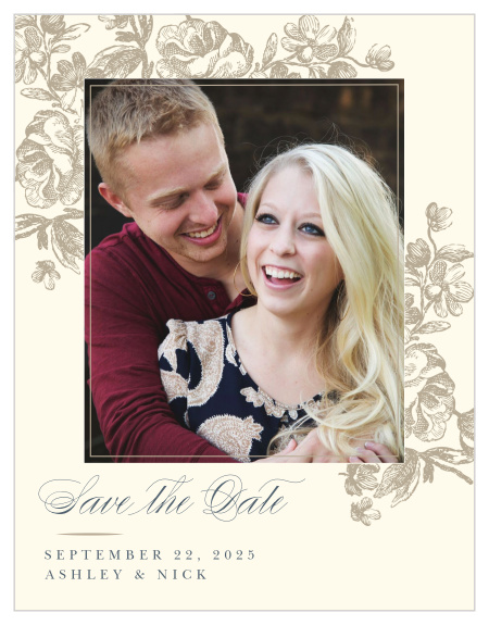 Our Sketched Botanicals Save-the-Date Magnets feature a classic elegance that will set the stage for the amazing wedding you're soon to have.