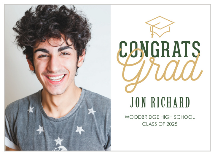 Let everyone know that you've reached your big milestone with our Golden Cap Graduation Announcements!