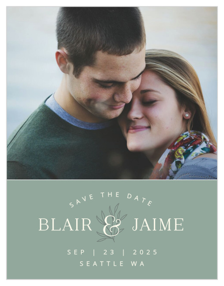 Our Leafy Label Save the Date Cards are a perfectly elegant way to announce the special day. 