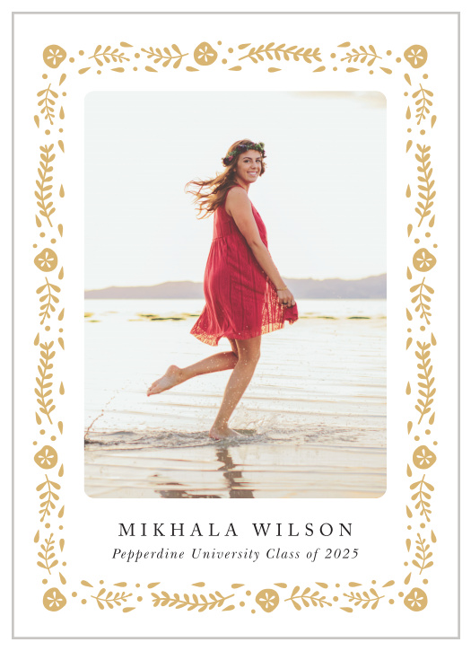 Announce your graduation to your family and friends with our Bayside Border Graduation Announcements!