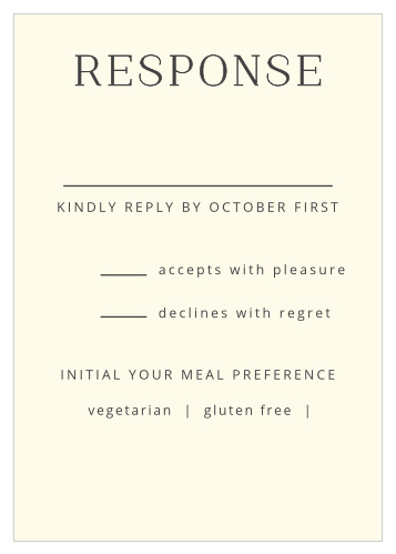Our Leafy Label Response Cards are a perfectly elegant way for you and your potential guests to communicate.