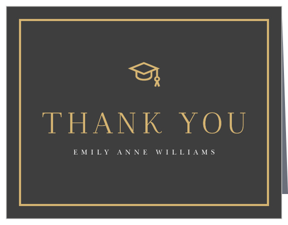 Show your appreciation for the support of your family and friends with our Graduate Corners Graduation Thank You Card.