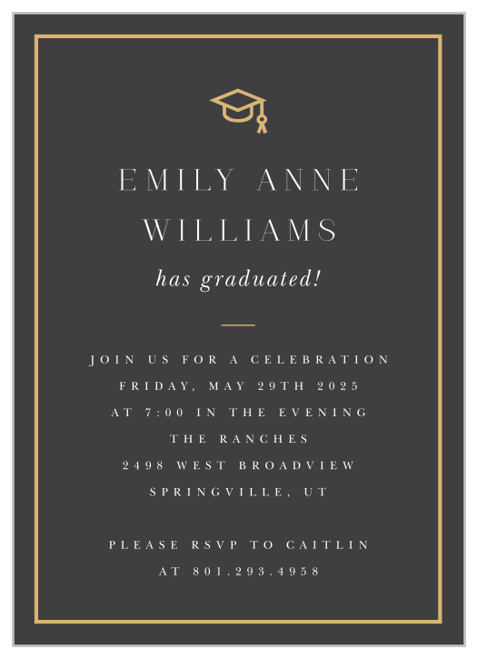 Gather your friends and family around you with our Graduate Corners Graduation Invitations.