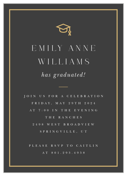 Gather your friends and family around you with our Graduate Corners Graduation Invitations.