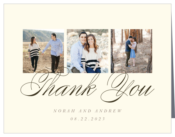 Express your deep, heartfelt appreciation with the lovely styling of our Modern Stacks Wedding Thank You Cards.