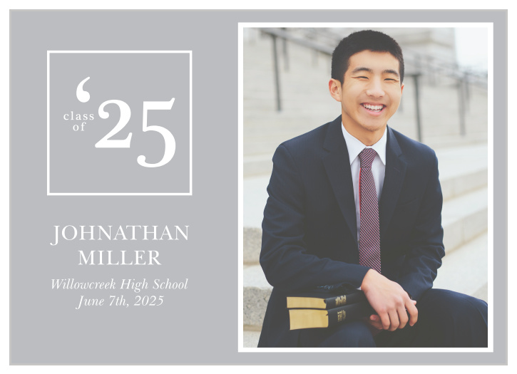Broadcast your remarkable achievement to friends and family with our Silver Tassel Graduation Announcements.