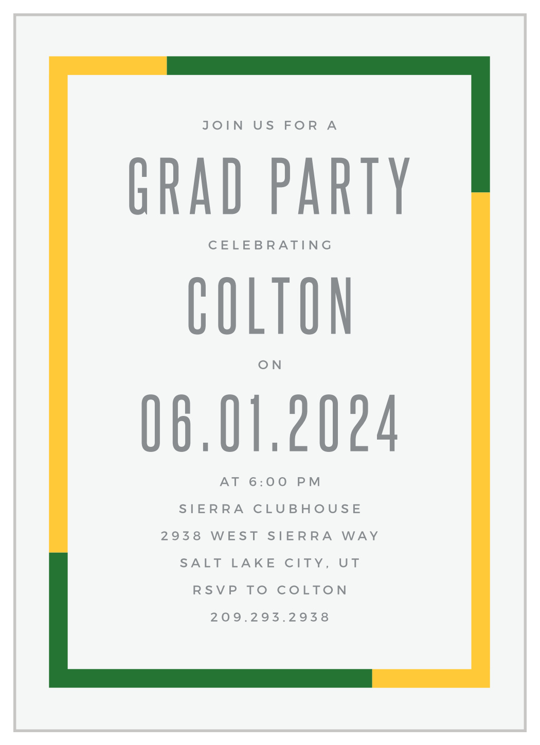 Color Frame Graduation Invitations