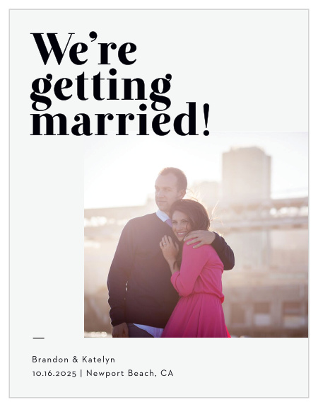 You'll love the modern, minimalist design of our Chic Editorial Save-the-Date Cards!