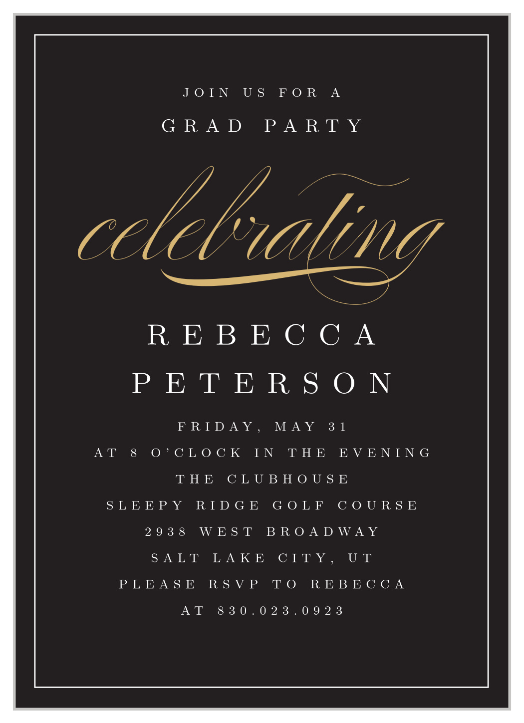 Elegant Flourish Graduation Invitations